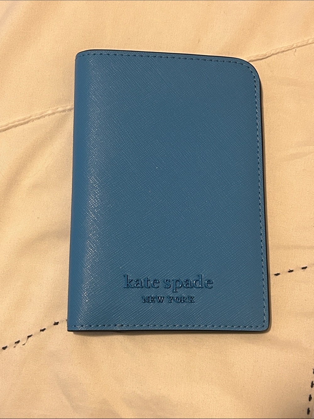 kate spade blue Saffiano Leather Passport/Card Holder
